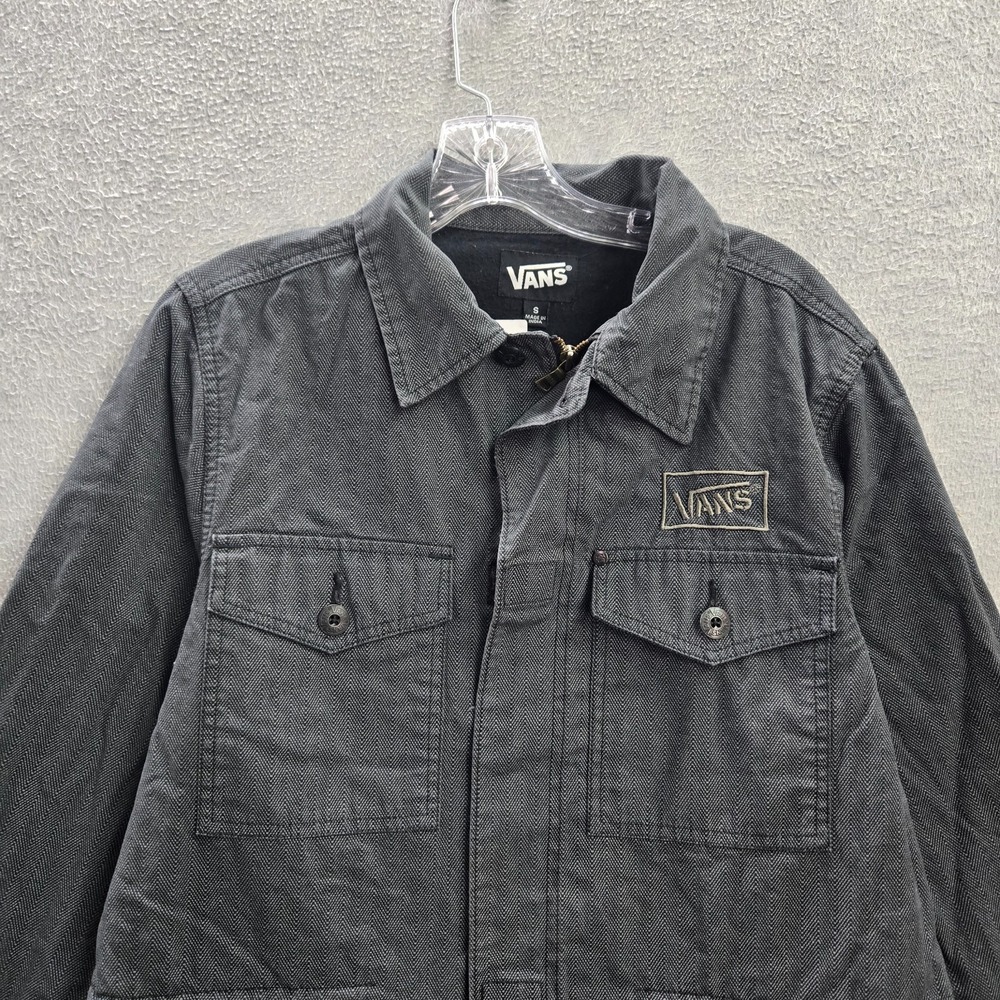 Vans Men Jacket Small Gray Herringbone Drill Chor… - image 3